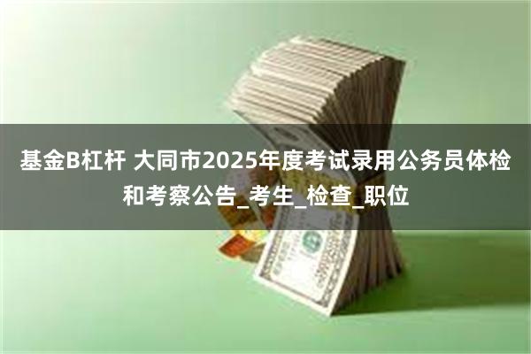 基金B杠杆 大同市2025年度考试录用公务员体检和考察公告_考生_检查_职位